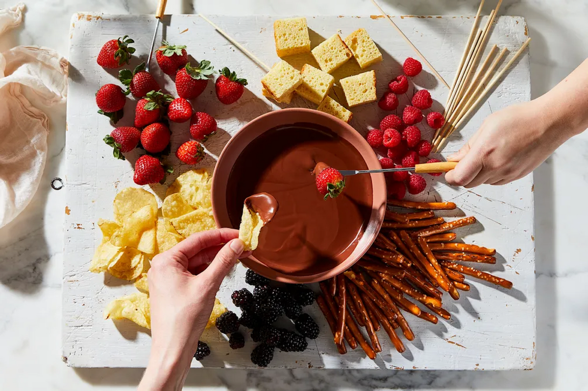 Las cosas más dulces para mojar en fondue de chocolate