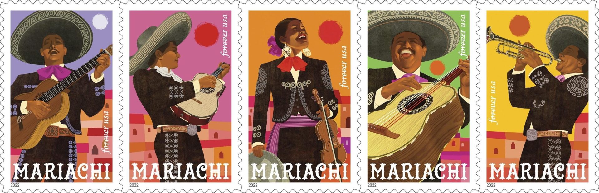 El arte mexicano del mariachi es el protagonista de los sellos estadounidenses