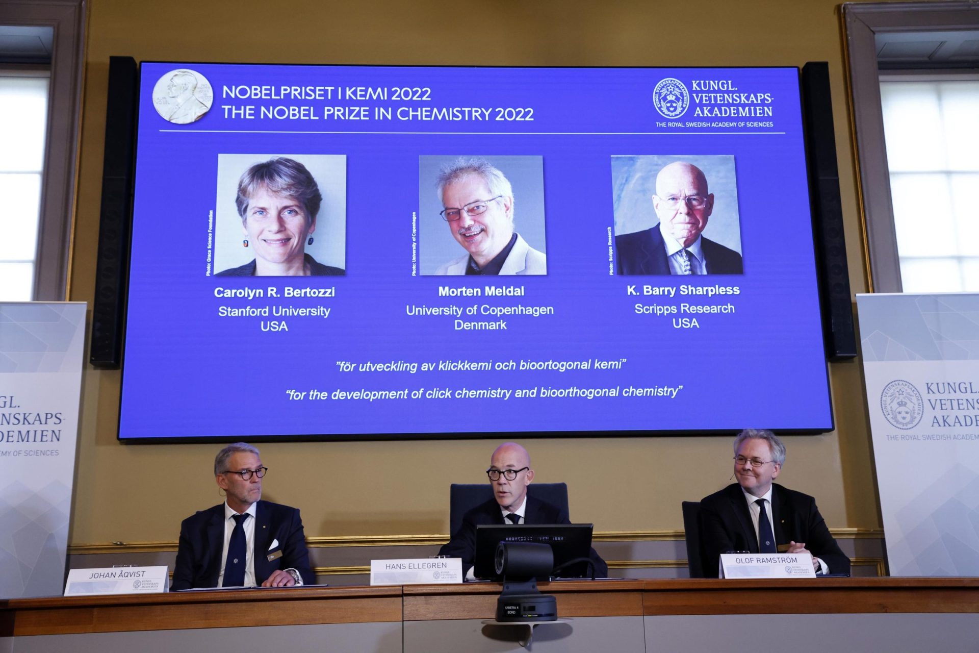 Premio Nobel para 3 químicos que hicieron ‘clic’ de moléculas